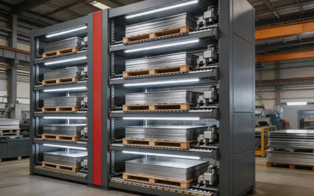 ByTower pallet storage tower with up to 48 material pallets