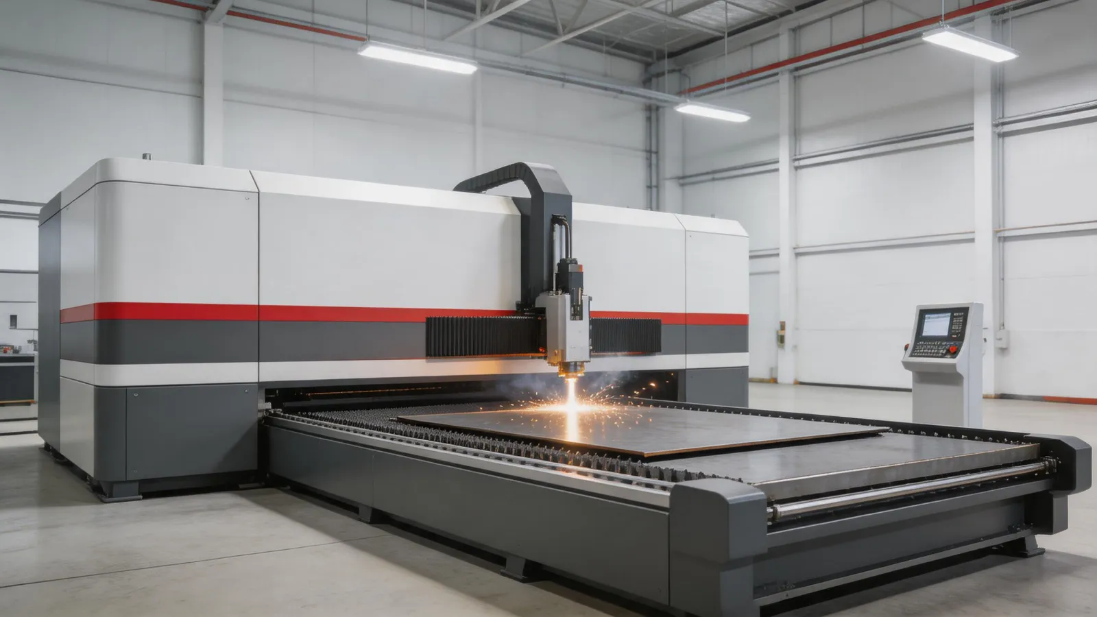 Bystronic ByStar Fiber 12kW laser cutting 25mm mild steel in Swiss precision factory